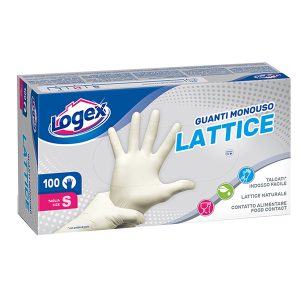 Guanti in lattice - taglia S - Logex Professional - scatola da 100 pezzi - immagine 1