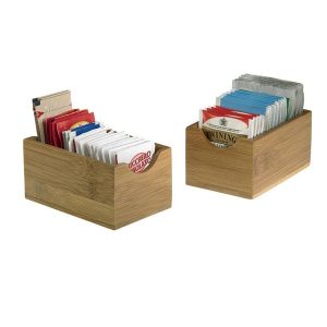 Vaschetta portabustine - in bamboo - 7 x 11 x 5,5 cm - colore naturale - Leone - immagine 1