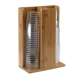 Portabicchieri -  in bamboo - 21x11x30 cm - colore naturale - Leone - immagine 1