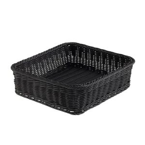 Cestino quadrato Vanity - in PPL - 32,5x32,5x10 cm - nero - Leone - immagine 1