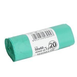 Sacchi bio - 50x60 cm - 30 L - 17 micron - verde - conf. 20 pezzi - immagine 1
