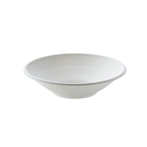 Piatto fondo monouso bio - rotondo - diametro 19,5 cm - 500 ml - cellulosa/canna da zucchero - bianco - Leone - conf. 50 pezzi - immagine 1