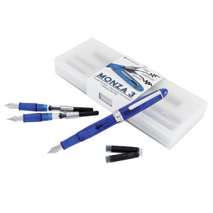Penna stilografica Monza - tratto medio - fusto in resina blu - Monteverde - immagine 4