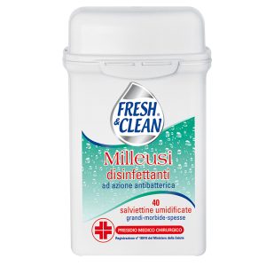 Salviette disinfettanti antibatteriche milleusi - Fresh&Clean - barattolo da 40 pezzi - immagine 1