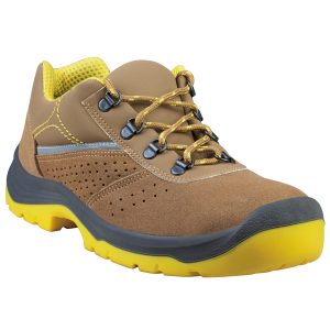 Calzatura di sicurezza Rimini 4 S1P SRC - pelle scamosciata perforata - numero 38 - beige/giallo - Deltaplus - immagine 1
