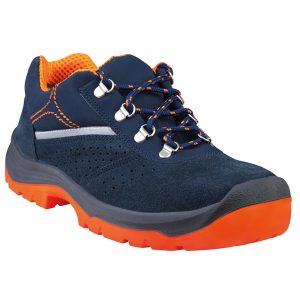 Calzatura di sicurezza Rimini 4 S1P SRC - pelle scamosciata perforata - numero 38 - blu/arancio - Deltaplus - immagine 1