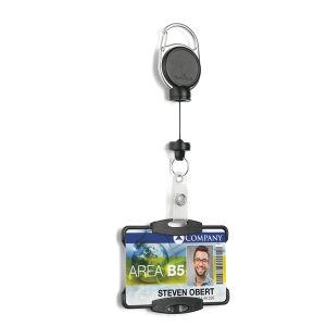 Portabadge con chiocciola Yo-Yo Extra-Strong - nero - Durable - immagine 4