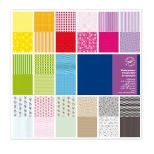 Carta Scarpbooking Vichy - 30,5 x 30,5 cm - 180 gr/m2 - colori assortiti - DECO - conf. 30 fogli - immagine 1