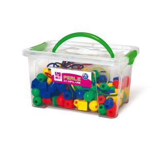 Perle in plastica - 2 cm - colori e forme assortiti - CWR - bauletto 140 pezzi - immagine 1