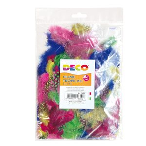 Piume tropicali - dimensione 50-100 mm - colori assortiti - DECO - conf. 100 pezzi - immagine 1