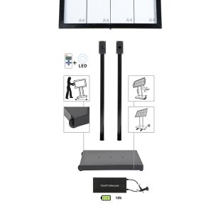 Base per espositore per esterni a LED 8 x A4 - Securit - immagine 2