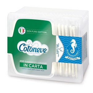 Bastoncini puliorecchie cotonati - Cotoneve - cofanetto da 200 pezzi - immagine 1