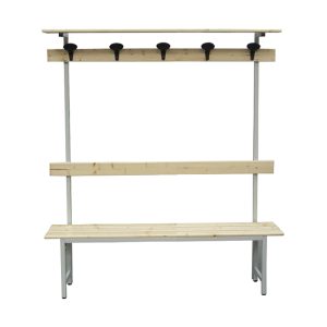 Panca spogliatoio - con alzata - 5 posti - 150 x 40 x 185 cm - legno - Fasma - immagine 1