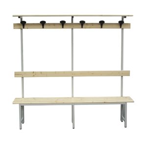 Panca spogliatoio - con alzata - 6 posti - 200 x 40 x185 cm - legno - Fasma - immagine 1
