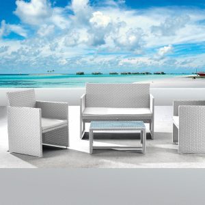 Salotto Valencia - nero/bianco - Garden Friend - set 4 elementi - immagine 2