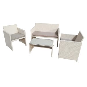 Salotto Valencia - bianco/grigio - Garden Friend - set 4 elementi - immagine 1