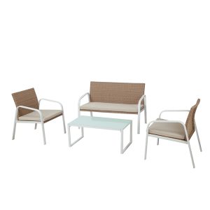 Salotto Madeira - bianco/beige - Garden Friend - set 4 elementi - immagine 1