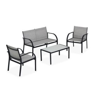 Salotto Ankara - nero/grigio - Garden Friend - set 4 elementi - immagine 1