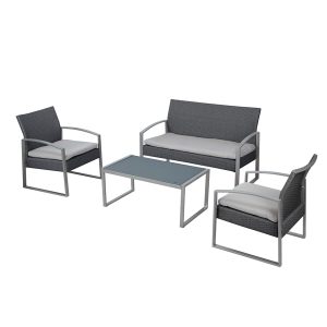 Salotto Alicante - bianco/grigio - Garden Friend - set 4 elementi - immagine 1