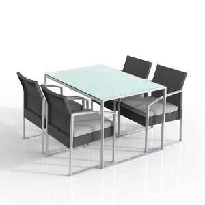 Set pranzo Bilbao - nero/grigio - Garden Friend - set 5 elementi - immagine 1