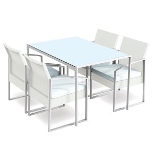 Set pranzo Bilbao - bianco/grigio - Garden Friend - set 5 elementi - immagine 1