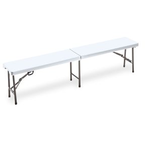 Panca Horeca - pieghevole - 44 x 30 x 183 cm - HDPE - bianco - Garden Friend - immagine 1