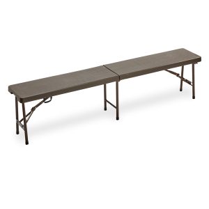 Panca Horeca - pieghevole - 44 x 30 x 183 cm - HDPE - noce - Garden Friend - immagine 1