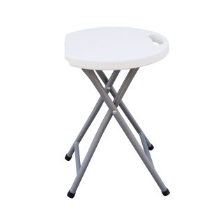 Sgabello Horeca - pieghevole - 44 x 30 x 30 cm - HDPE - bianco - Garden Friend - immagine 1