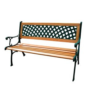 Panca da giardino Rombo - 74 x 52 x 125 cm - ghisa/legno - nero - Garden Friend - immagine 1