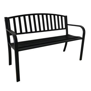 Panca da giardino Hollywood - 75 x 50 x 120 cm - acciaio verniciato - nero - Garden Friend - immagine 1