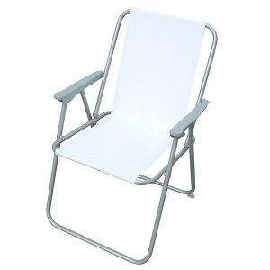 Sedia pieghevole Relax - 76 x 47 x 53 cm - acciaio verniciato/PVC - bianco - Garden Friend - immagine 1