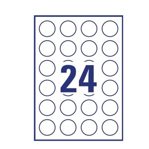 Etichette adesive tonde L4850 - in carta - rimovibili - diametro 37 mm - 24 et/fg - 25 fogli - bianco - Avery - immagine 2