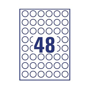 Etichette adesive tonde L4850 - in carta - rimovibili - diametro 25 mm - 48 et/fg - 25 fogli - bianco - Avery - immagine 2