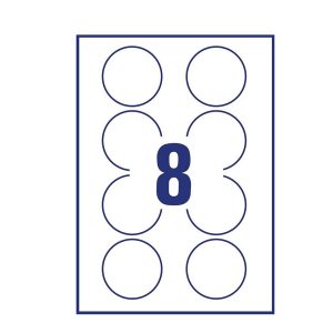 Etichette adesive tonde L4850 - in carta - rimovibili - diametro 63,5 mm - 8 et/fg - 25 fogli - bianco - Avery - immagine 2