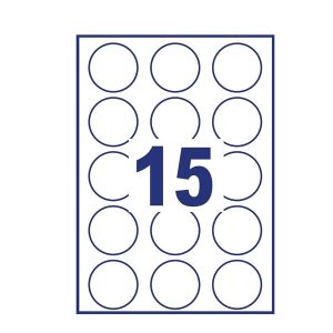 Etichette adesive tonde L4850 - in carta - rimovibili - diametro 51 mm - 15 et/fg - 25 fogli - bianco - Avery - immagine 2