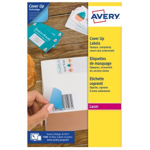 Etichette adesive coprenti BlockOut - in carta - permanenti - 199,6 x 289,1 mm - 1 et/fg - 25 fogli - bianco - Avery - immagine 1
