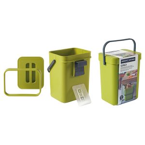 Pattumiera Gino - per rifiuti organici - 5 L - verde - Perfetto - immagine 2