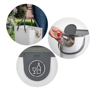 Pattumiera Albula - 40 L - cappuccino - Rotho - immagine 3