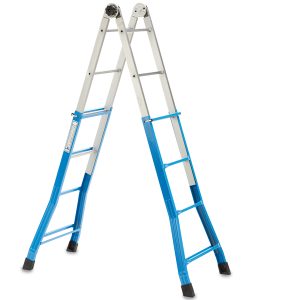 Scala telescopica Everest - 4+4 gradini - acciaio - Garden Friend - immagine 1