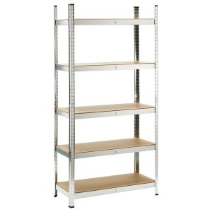 Scaffale - 5 ripiani - 180 x 40 x 90cm - metallo/MDF - Garden Friend - immagine 1