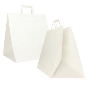 Shoppers Flat maxi - 36 x 30 x 36 cm - carta kraft - bianco - Mainetti Bags - conf. 150 pezzi - immagine 1