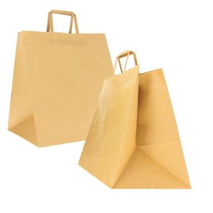 Shoppers Flat maxi - 36 x 32 x 36 cm - carta kraft - avana - Mainetti Bags - conf. 150 pezzi - immagine 1