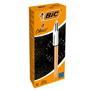 Penna a sfera a scatto 4 colori Party - 1,0 mm - Bic - scatola 12 pezzi - immagine 2