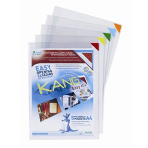 Tasca a L - con retro adesivo - A4 - multicolor - Djois - conf. 5 pezzi - immagine 1