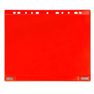 Buste forate - per supporti magnetici ad anelli - A4 - rosso - Djois - conf. 5 pezzi - immagine 1