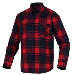 Camicia da lavoro Ruby - flanella di cotone - tg. L - rosso / nero - Deltaplus - immagine 1