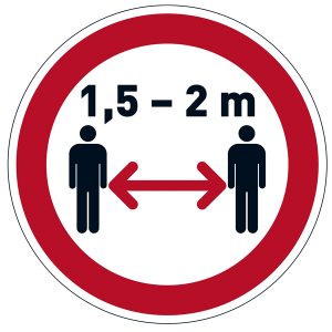 Pittogramma adesivo - da terra - Mantenere la distanza di sicurezza - diametro 43 cm - Durable - immagine 1