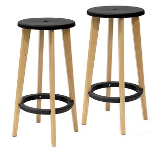 Sgabelli Woody - nero / faggio - Paperflow - set 2 pezzi - immagine 1