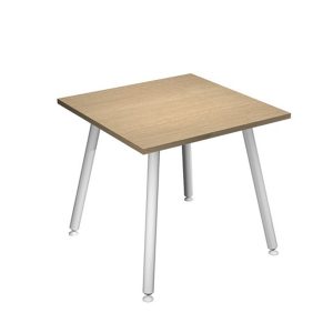 Scrivania Skinny Metal - 80 x 80 x H 74,4 cm - bianco / rovere - immagine 2