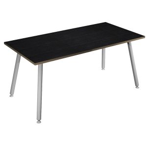 Scrivania Skinny Metal - 120 x 80 x H 74,4 cm - bianco / nero venato - immagine 1